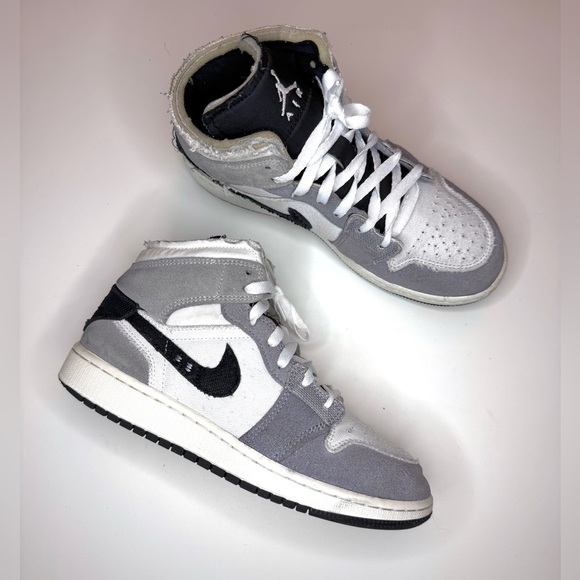 Jordan 1 Mid SE Craft PS Cement Grey Youth SZ 6Y Sneaker FD9091- 002 Shoes - Picture 4 of 9